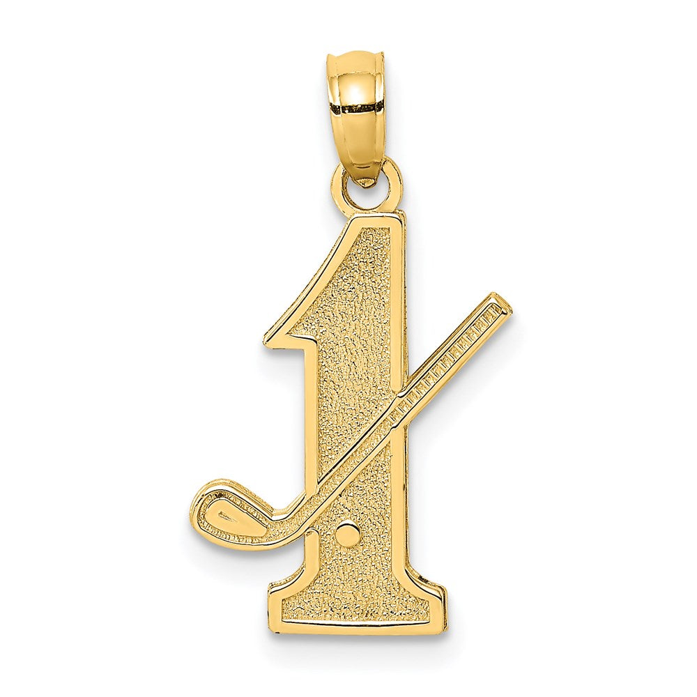 Million Charms 14K Yellow Gold Themed Sports Golf Club, Ball On #1 Charm