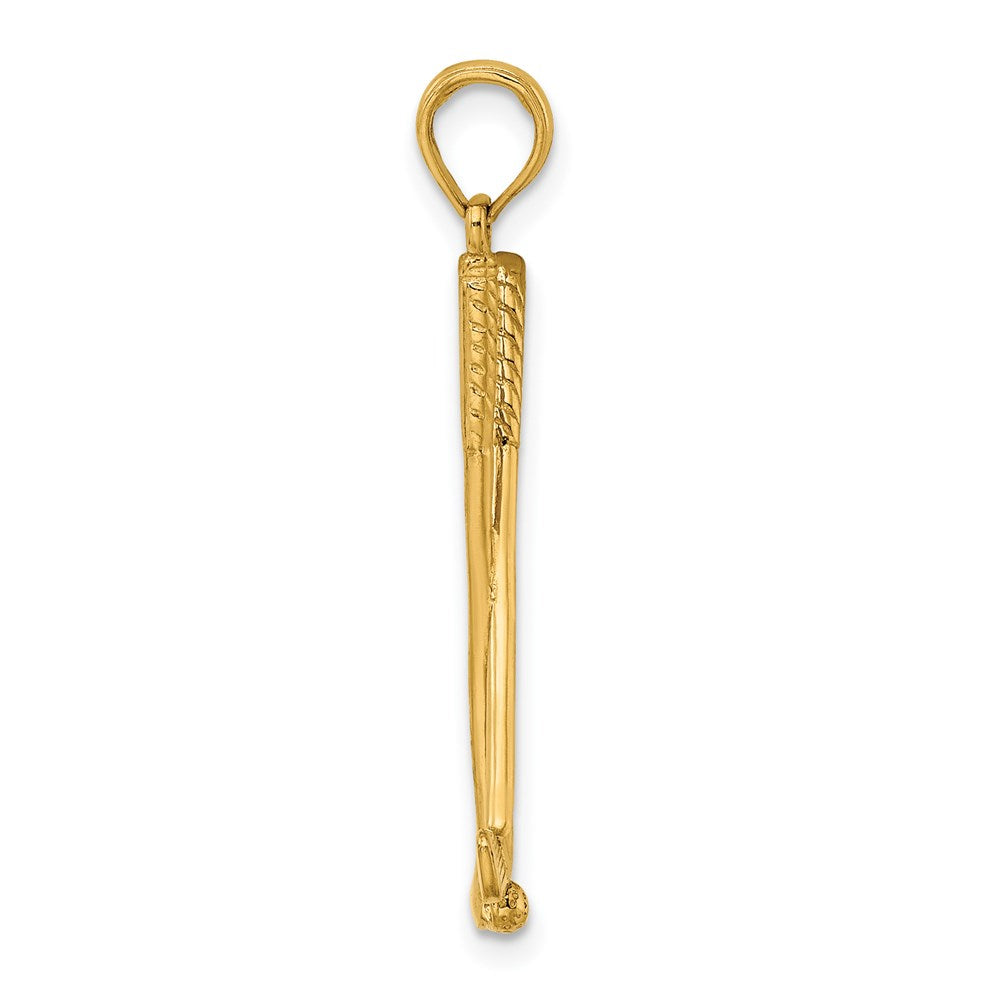 Million Charms 14K Yellow Gold Themed 3-D Double Sports Golf Clubs With Ball Charm