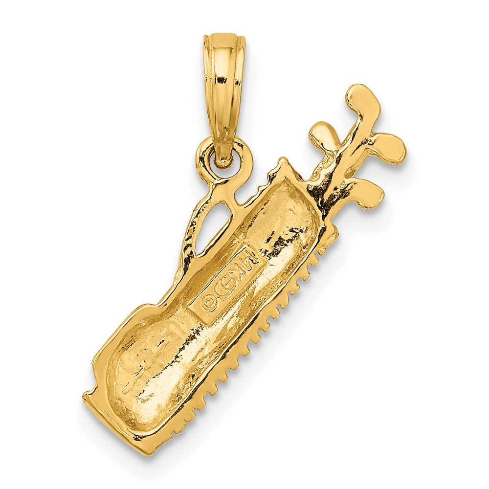 Million Charms 14K Yellow Gold Themed Sports Golf Bag Charm