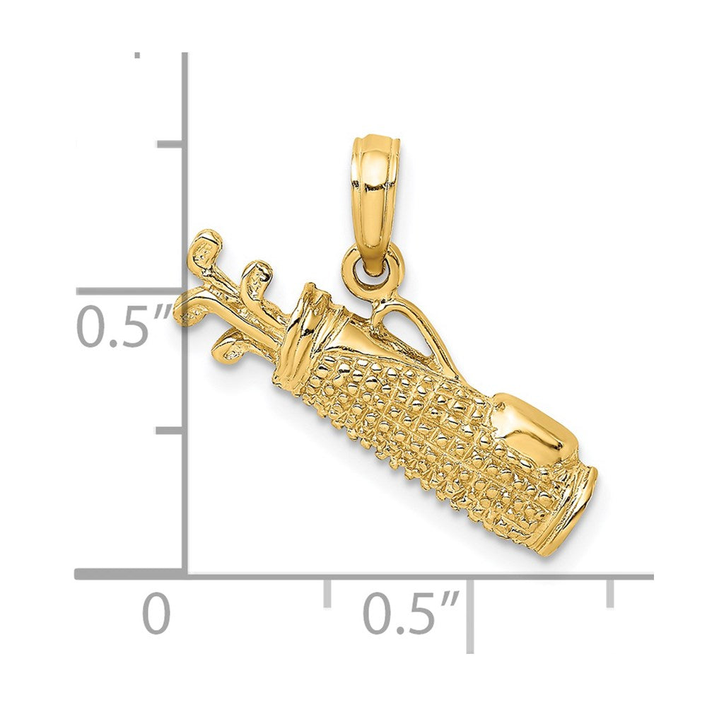 Million Charms 14K Yellow Gold Themed Sports Golf Bag Charm