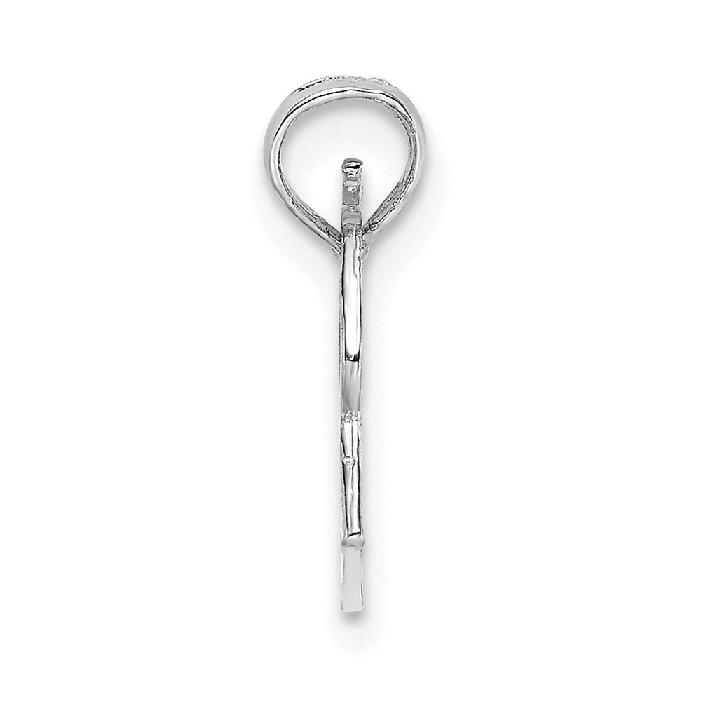 Million Charms 14K White Gold Themed Megaphone With Handle Pendant