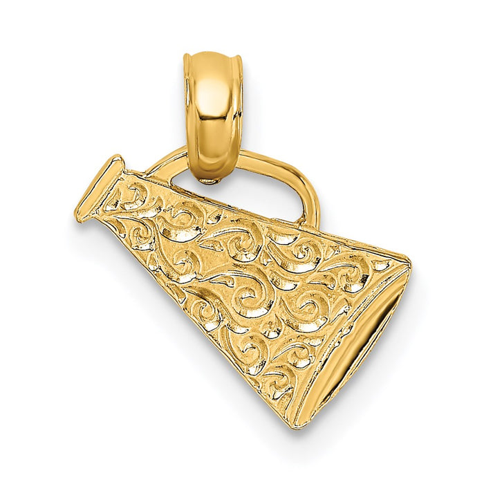 Million Charms 14K Yellow Gold Themed Megaphone With Handle Charm