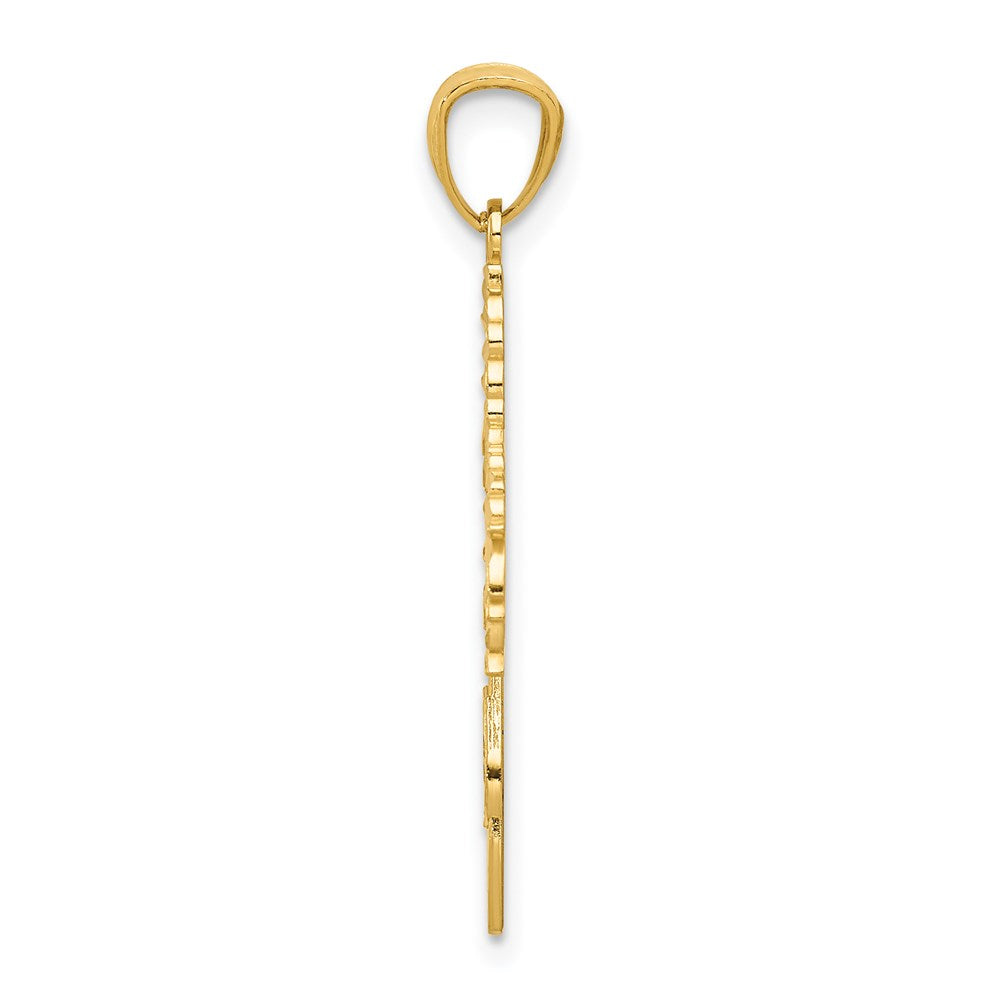 Million Charms 14K Yellow Gold Themed Diamond Cut Cheerleader Charm