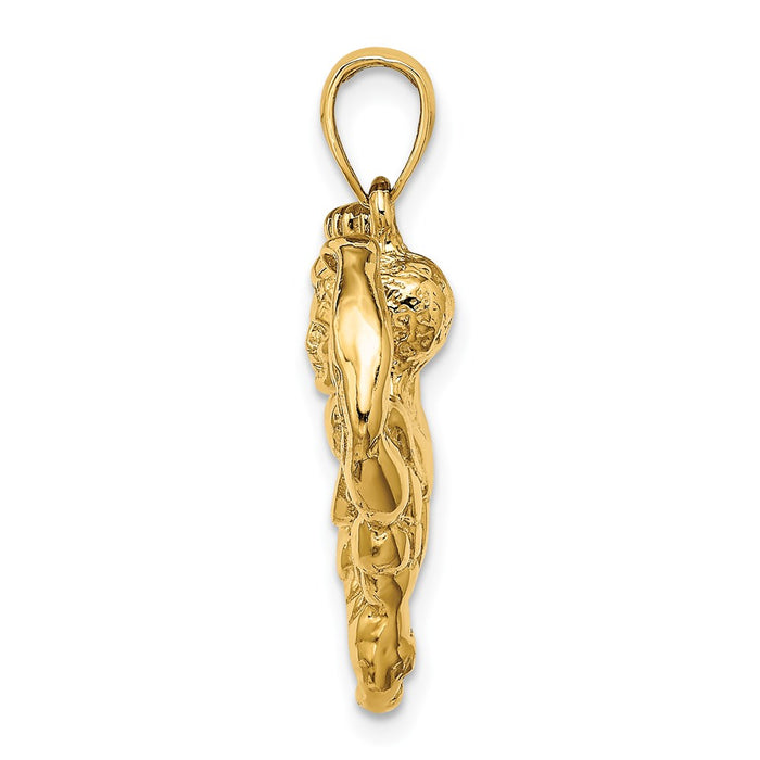 Million Charms 14K Yellow Gold Themed 3-D Bodybuilder Waist Up Charm