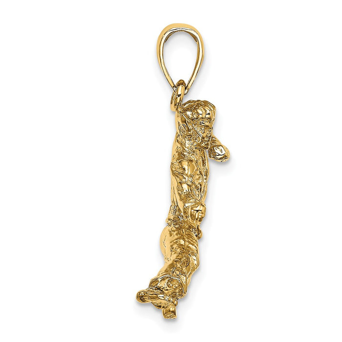 Million Charms 14K Yellow Gold Themed 3-D Karate Man Charm