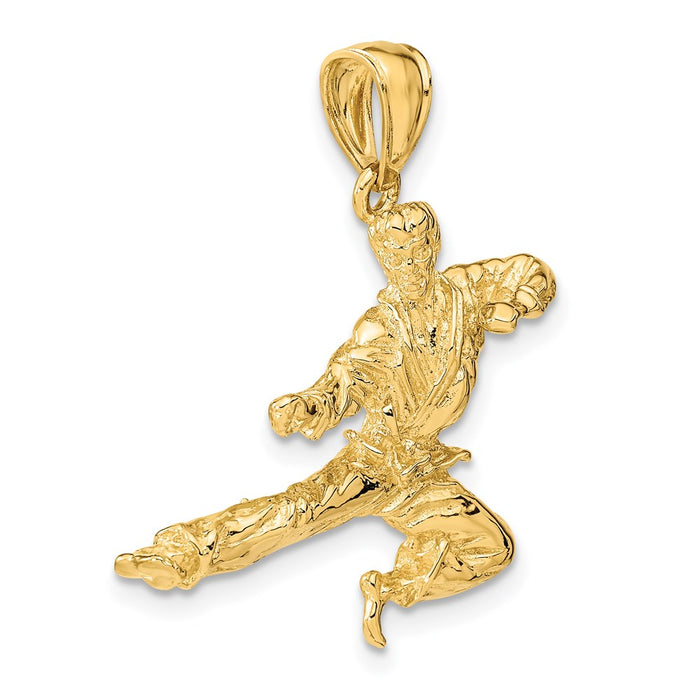 Million Charms 14K Yellow Gold Themed 3-D Karate Man Charm