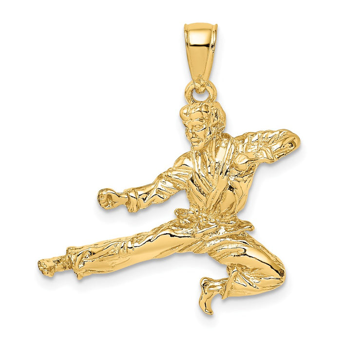 Million Charms 14K Yellow Gold Themed 3-D Karate Man Charm