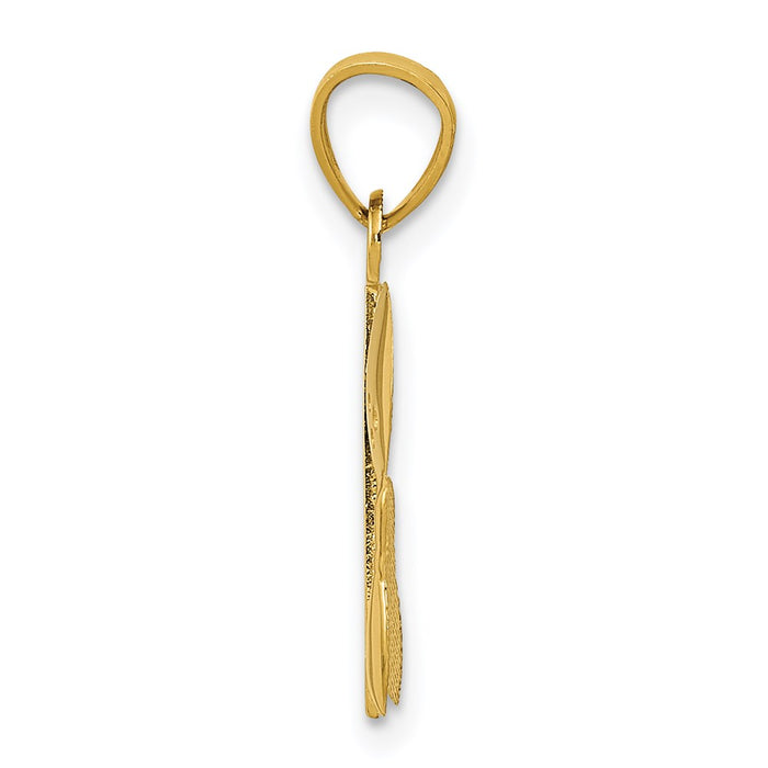 Million Charms 14K Yellow Gold Themed #1 Bowling Story With Ball, 2 Pins Pendant