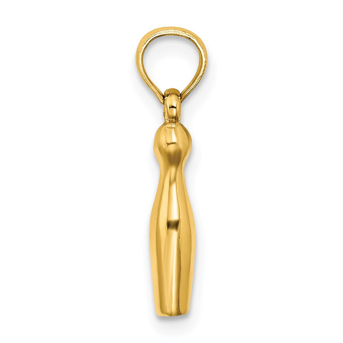 Million Charms 14K Yellow Gold Themed 3-D Bowling Charm