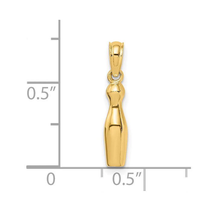 Million Charms 14K Yellow Gold Themed 3-D Bowling Charm