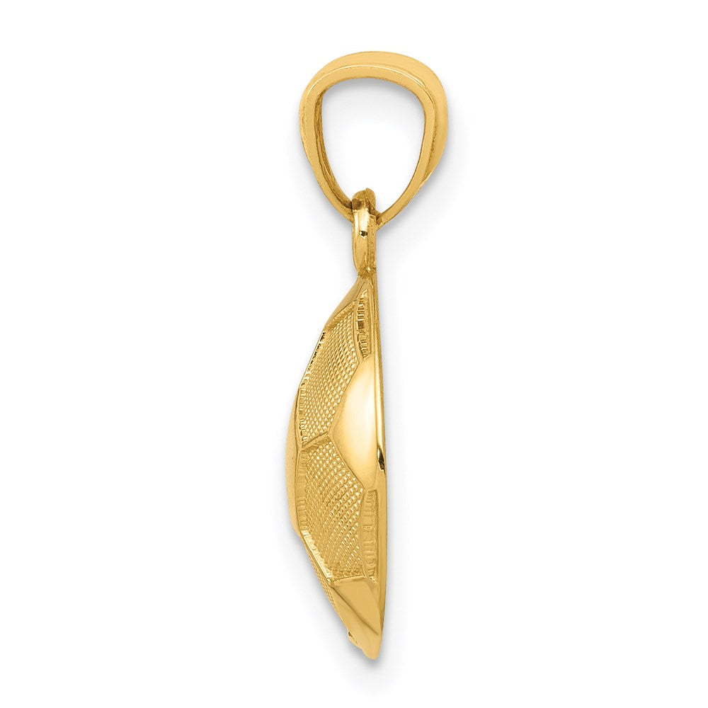 Million Charms 14K Yellow Gold Themed Sports Soccer Ball Pendant