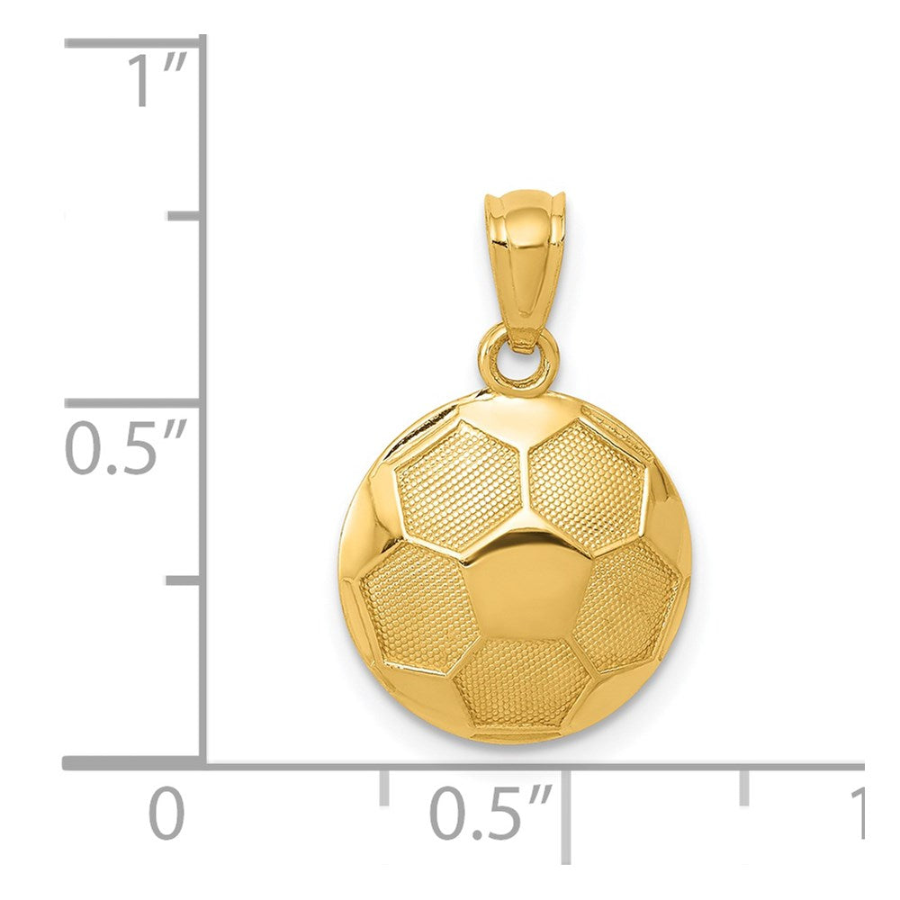 Million Charms 14K Yellow Gold Themed Sports Soccer Ball Pendant