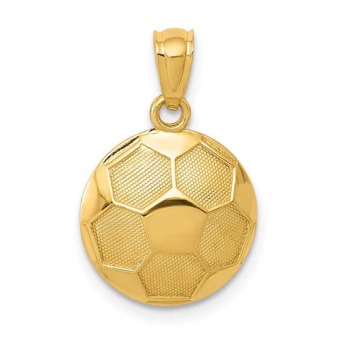 Million Charms 14K Yellow Gold Themed Sports Soccer Ball Pendant