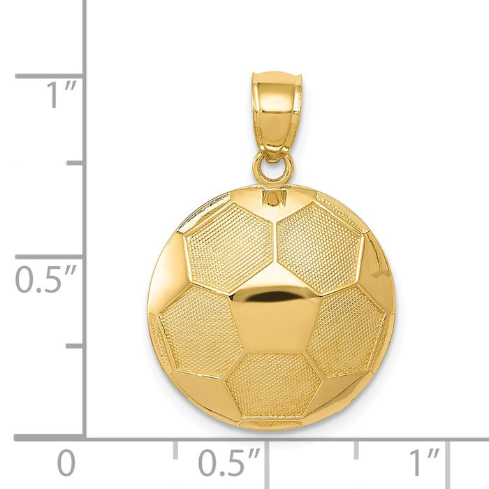 Million Charms 14K Yellow Gold Themed Sports Soccer Ball Pendant