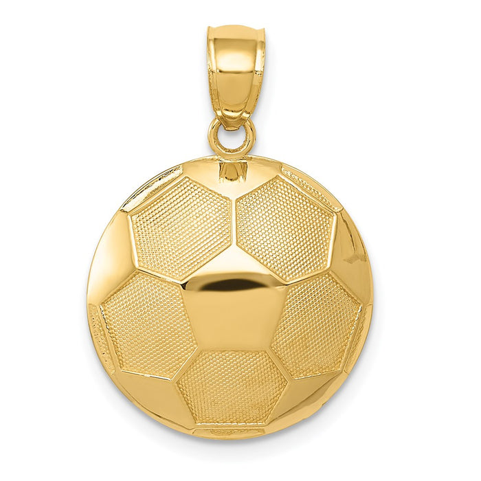 Million Charms 14K Yellow Gold Themed Sports Soccer Ball Pendant