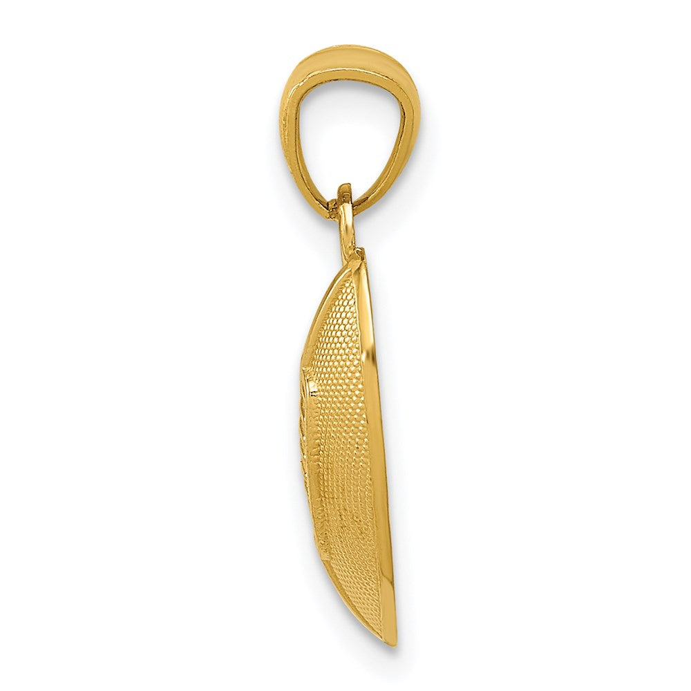 Million Charms 14K Yellow Gold Themed Sports Football Pendant