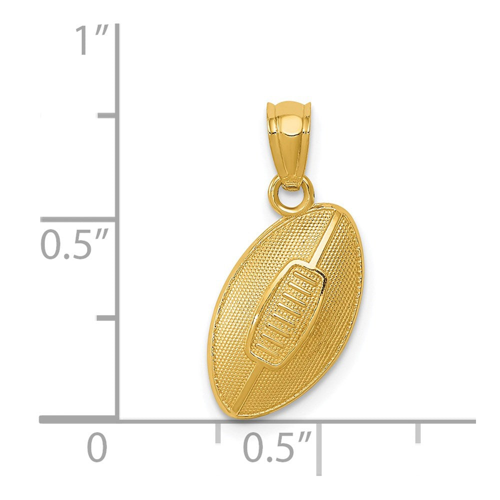 Million Charms 14K Yellow Gold Themed Sports Football Pendant