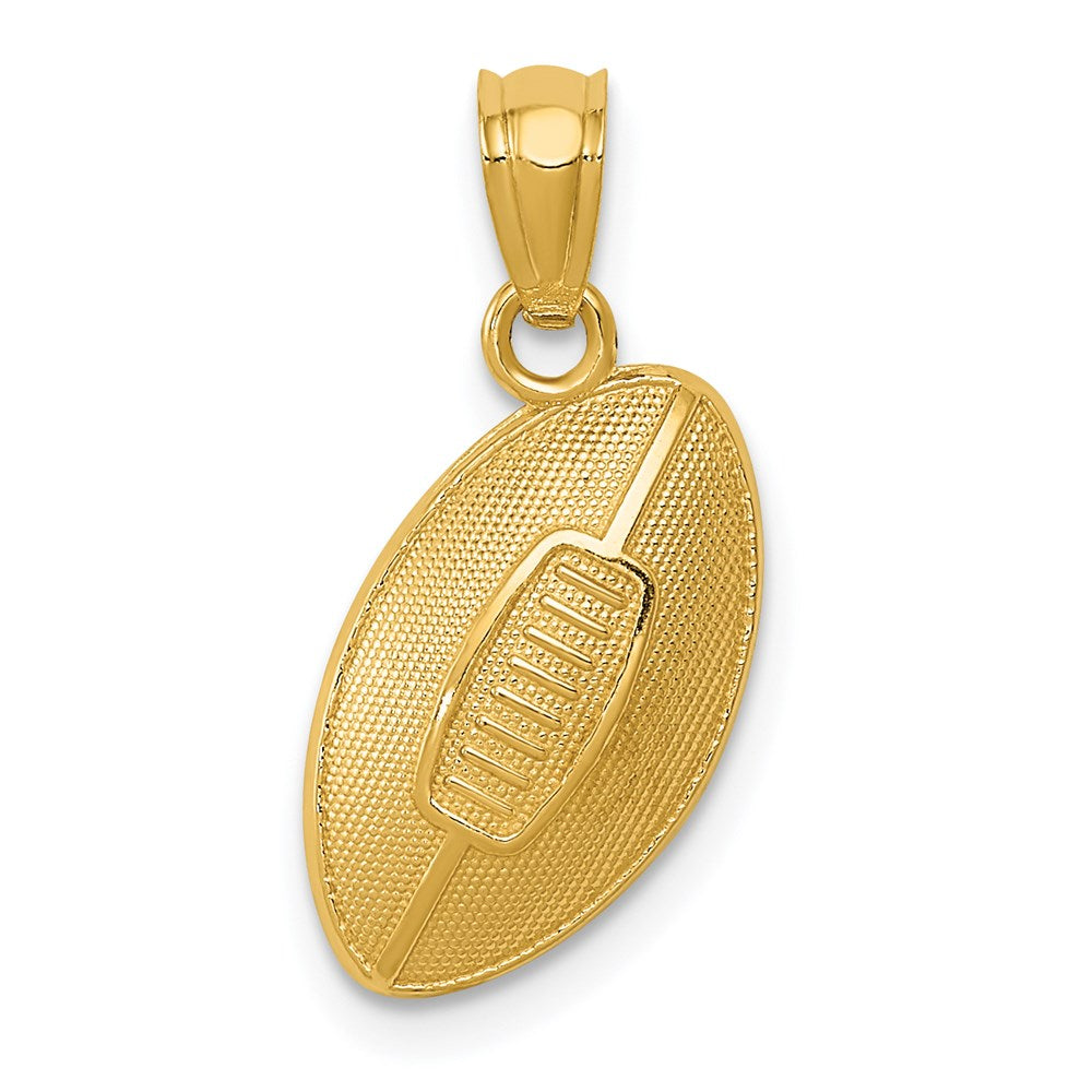 Million Charms 14K Yellow Gold Themed Sports Football Pendant
