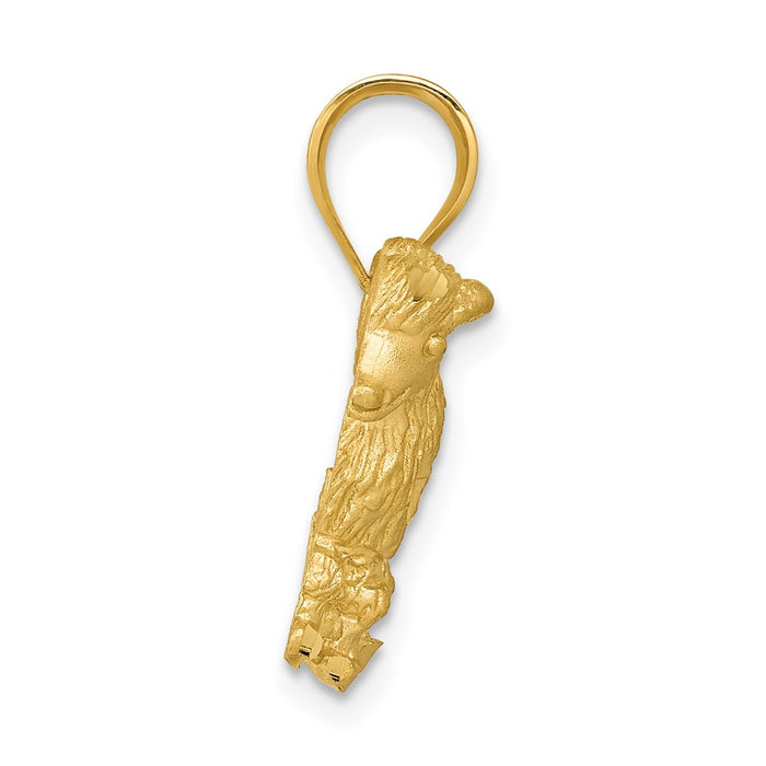 Million Charms 14K Yellow Gold Themed Poodle Dog Charm