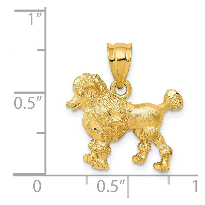 Million Charms 14K Yellow Gold Themed Poodle Dog Charm