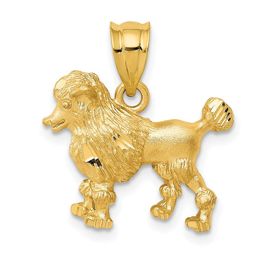 Million Charms 14K Yellow Gold Themed Poodle Dog Charm
