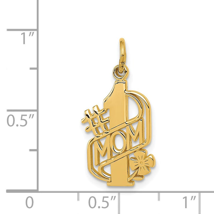 Million Charms 14K Yellow Gold Themed #1 Mom Charm