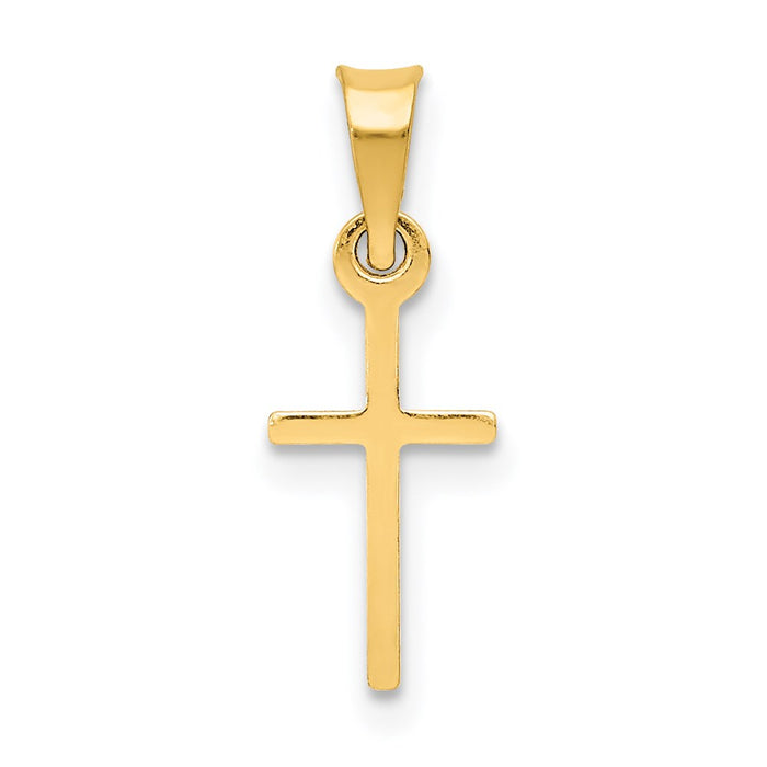 Million Charms 14K Yellow Gold Themed Polished Relgious Cross Charm