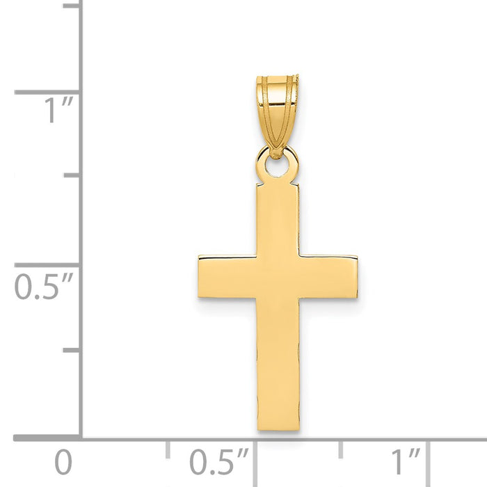 Million Charms 14K Yellow Gold Themed Polished Relgious Cross Charm