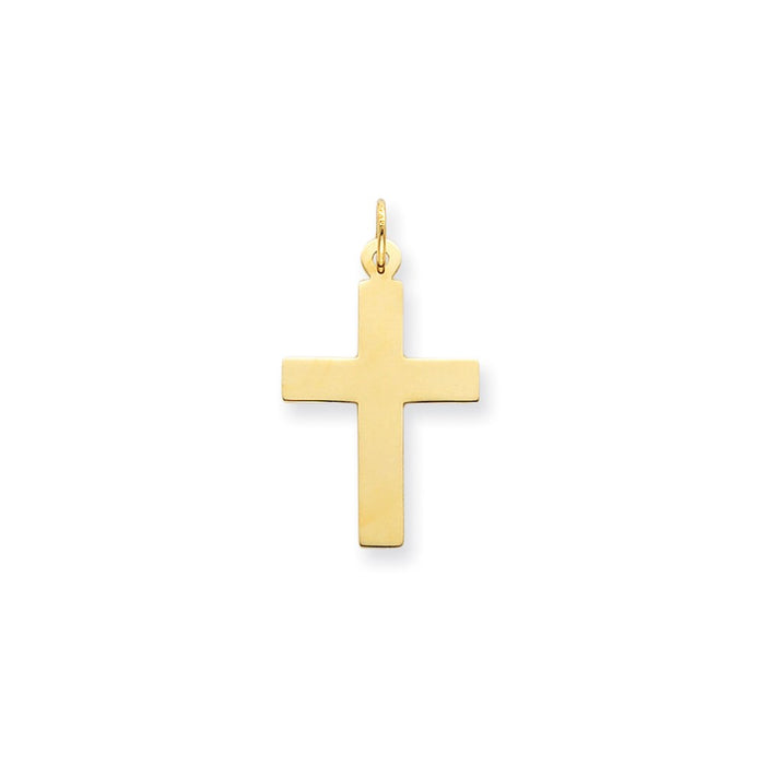 Million Charms 14K Yellow Gold Themed Polished Relgious Cross Charm