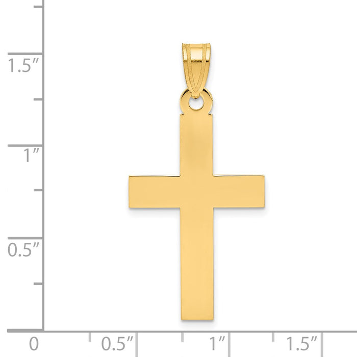 Million Charms 14K Yellow Gold Themed Polished Relgious Cross Charm