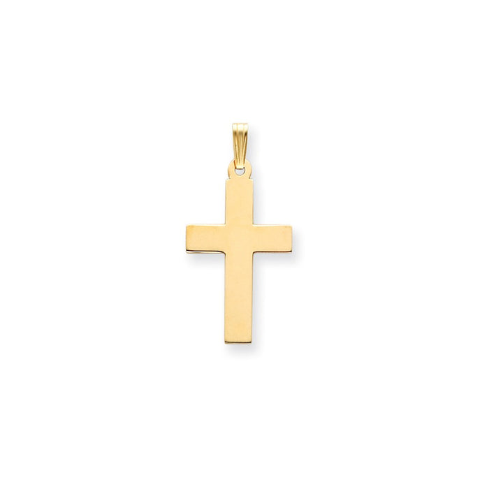 Million Charms 14K Yellow Gold Themed Polished Relgious Cross Charm