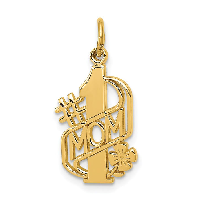 Million Charms 14K Yellow Gold Themed #1 Mom Charm