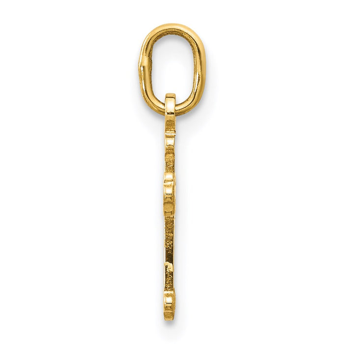 Million Charms 14K Yellow Gold Themed Mini Polished Relgious Cross Charm