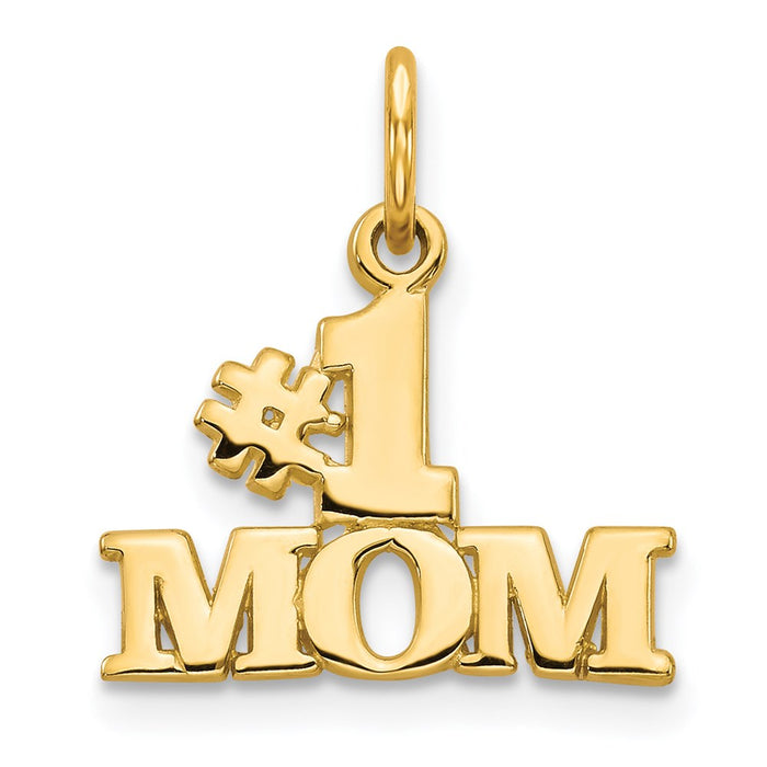 Million Charms 14K Yellow Gold Themed #1 Mom Charm
