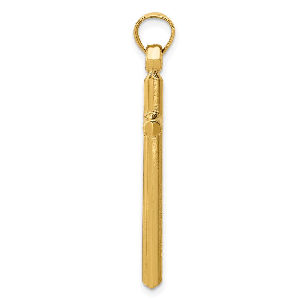 Million Charms 14K Yellow Gold Themed Polished Hollow Relgious Cross Pendant