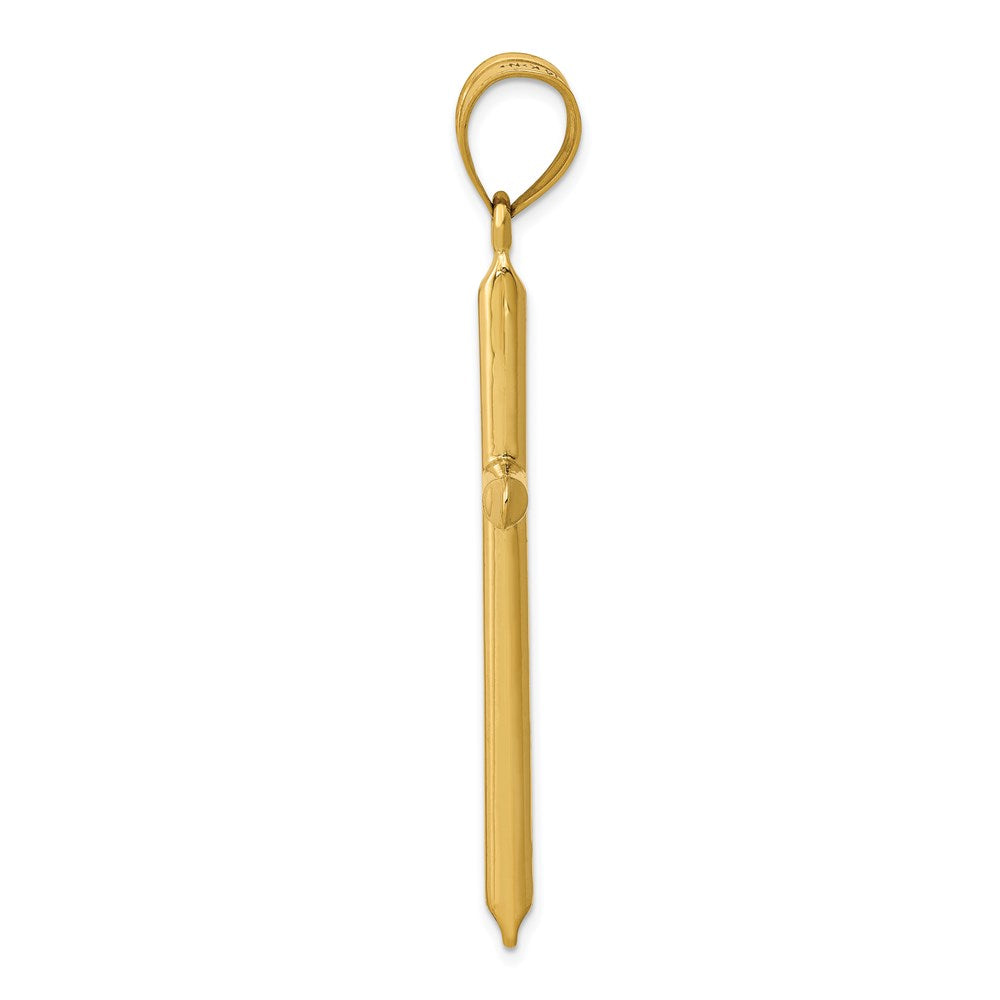 Million Charms 14K Yellow Gold Themed 3-D Hollow Relgious Cross Pendant