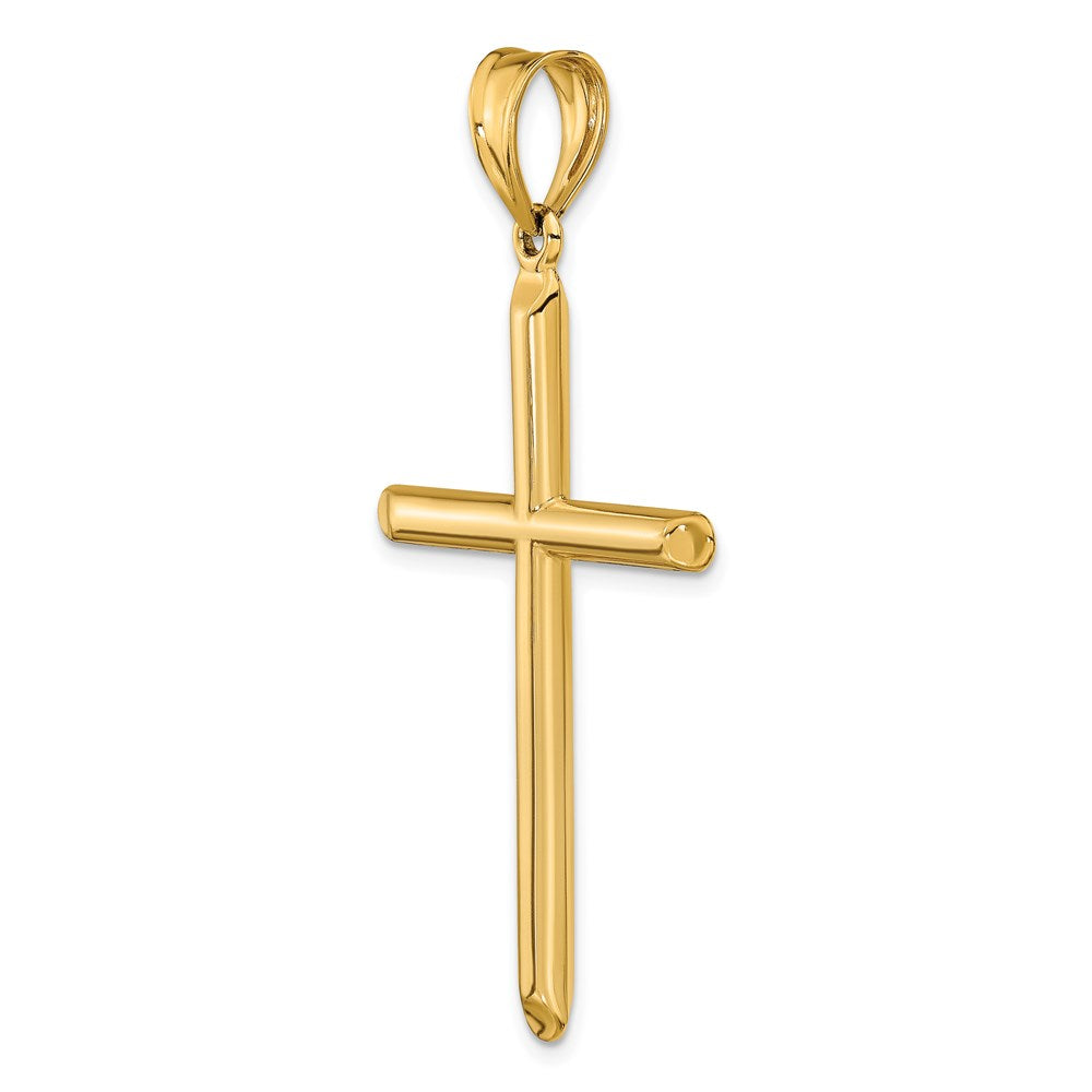 Million Charms 14K Yellow Gold Themed 3-D Hollow Relgious Cross Pendant