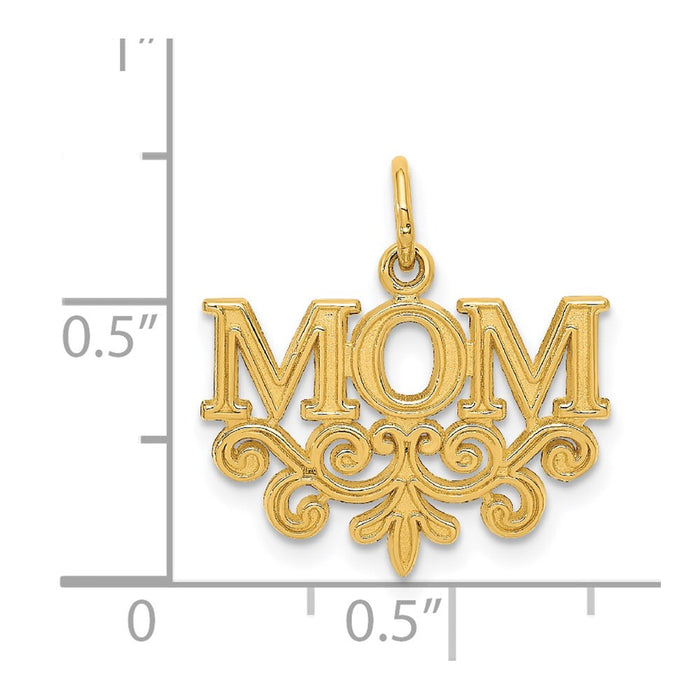 Million Charms 14K Yellow Gold Themed Mom Charm