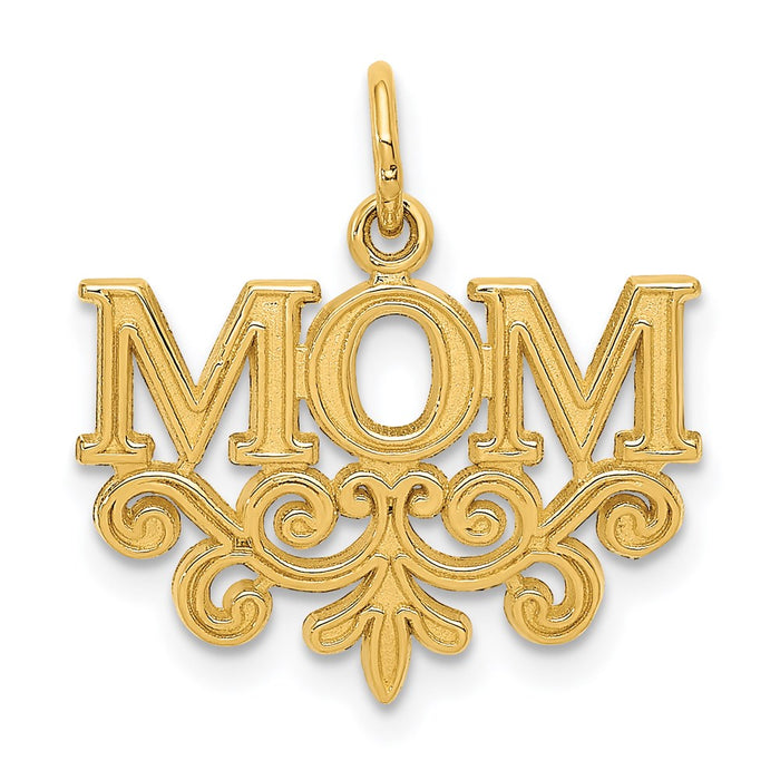 Million Charms 14K Yellow Gold Themed Mom Charm