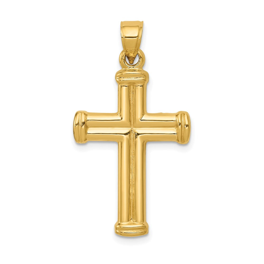 Million Charms 14K Yellow Gold Themed Hollow Relgious Cross Pendant