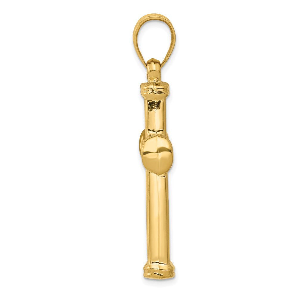 Million Charms 14K Yellow Gold Themed Hollow Relgious Cross Pendant
