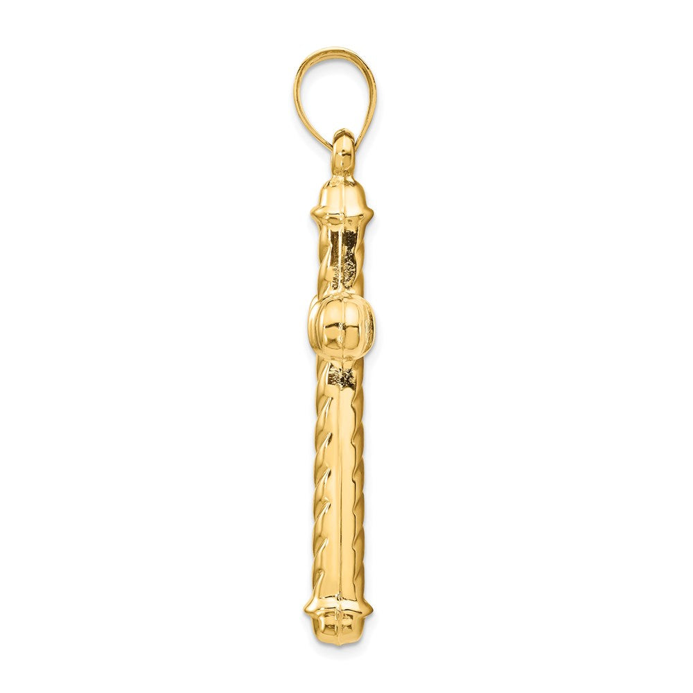 Million Charms 14K Yellow Gold Themed Hollow Relgious Cross Pendant
