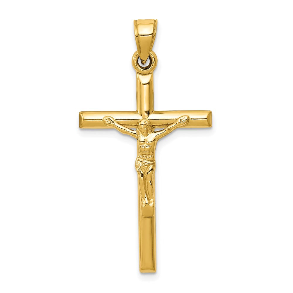 Million Charms 14K Yellow Gold Themed Hollow Relgious Crucifix Pendant