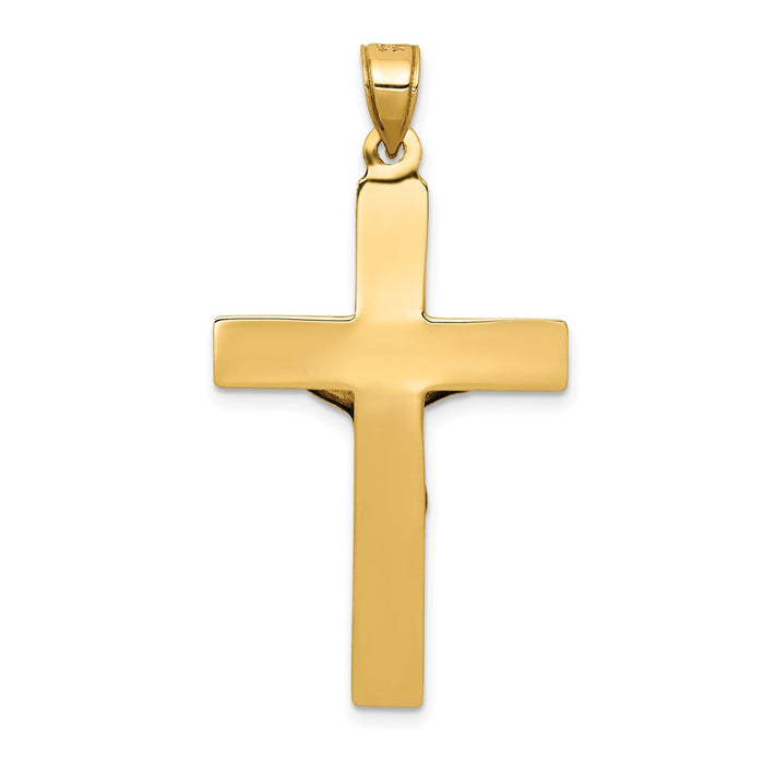 Million Charms 14K Yellow Gold Themed Polished Relgious Crucifix Pendant