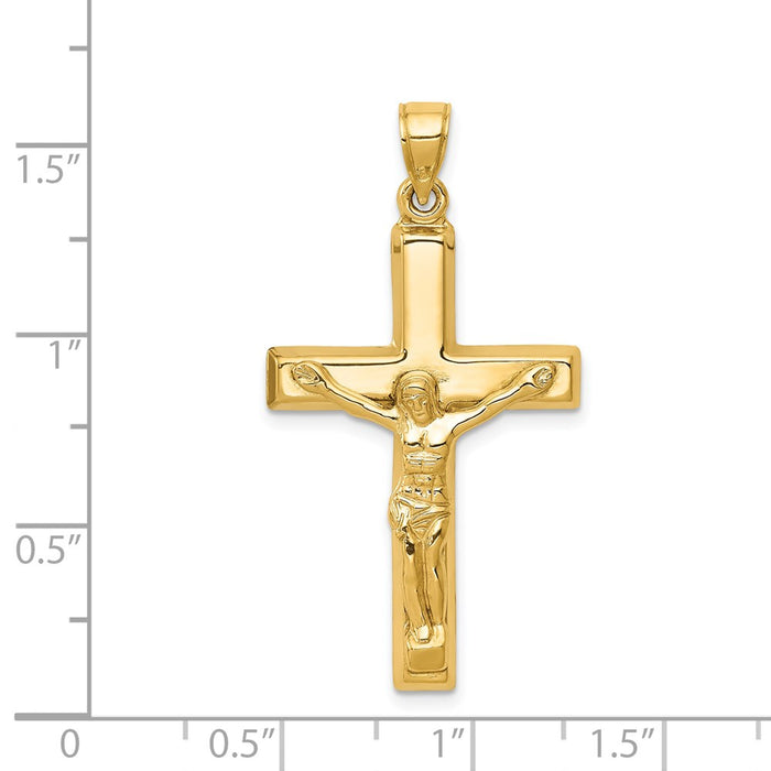 Million Charms 14K Yellow Gold Themed Polished Relgious Crucifix Pendant