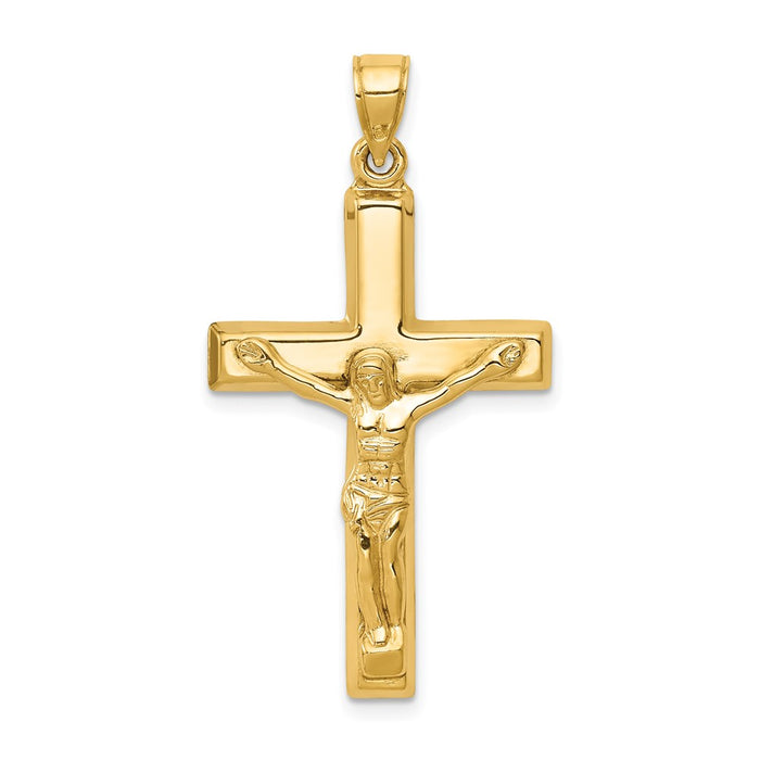 Million Charms 14K Yellow Gold Themed Polished Relgious Crucifix Pendant