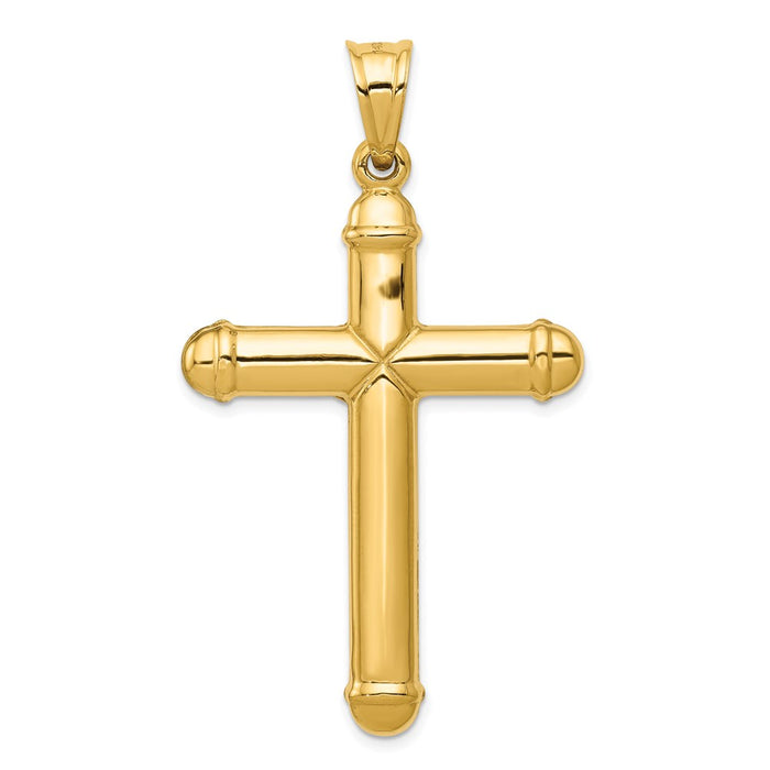 Million Charms 14K Yellow Gold Themed Reversible Relgious Crucifix /Relgious Cross Pendant