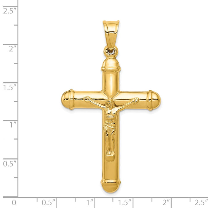 Million Charms 14K Yellow Gold Themed Reversible Relgious Crucifix /Relgious Cross Pendant