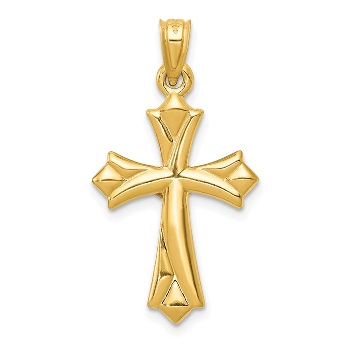 Million Charms 14K Yellow Gold Themed Reversible Relgious Crucifix /Relgious Cross Pendant