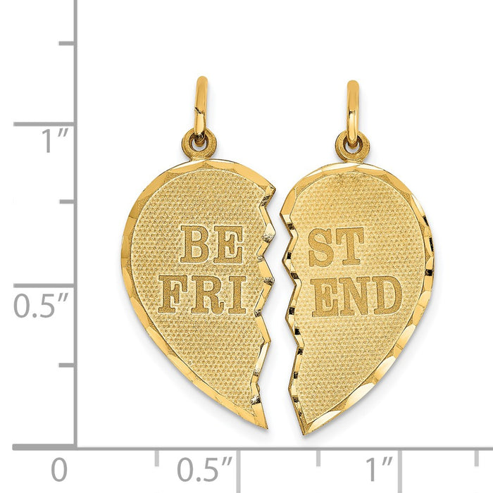 Million Charms 14K Yellow Gold Themed Best Friend 2-Piece Charm